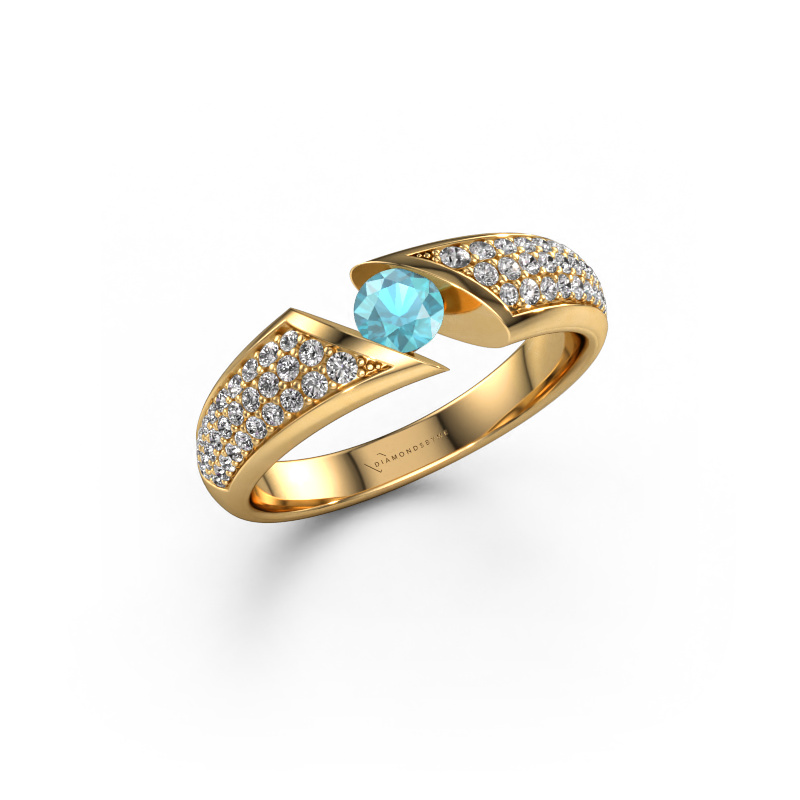 Image of Ring Hojalien 3 585 gold Blue topaz 4 mm