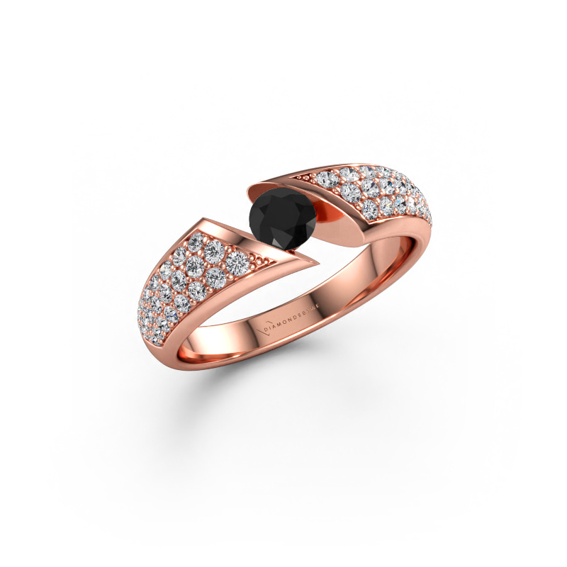 Bild av Förlovningsring Hojalien 3 585 roséguld Svart diamant 0.79 crt