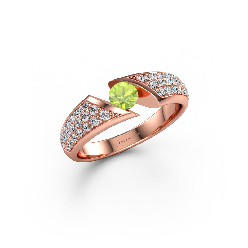 Bild av Förlovningsring Hojalien 3 585 roséguld Peridot 4.2 mm