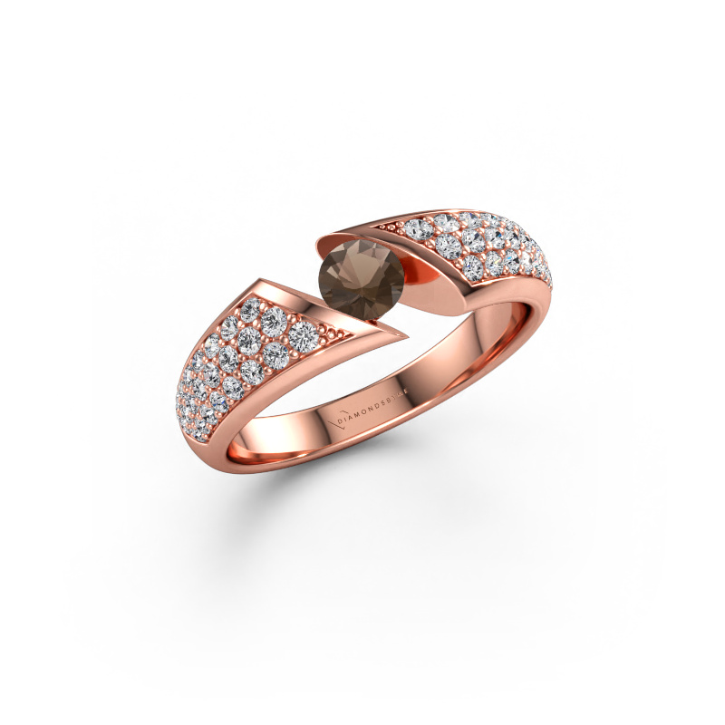 Immagine di Anello di fidanzamento Hojalien 3 585 oro rosa Quarzo fumé 4.2 mm