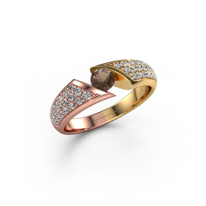 Bild von Verlobungsring Hojalien 3 585 Roségold Rauchquarz 4.2 mm