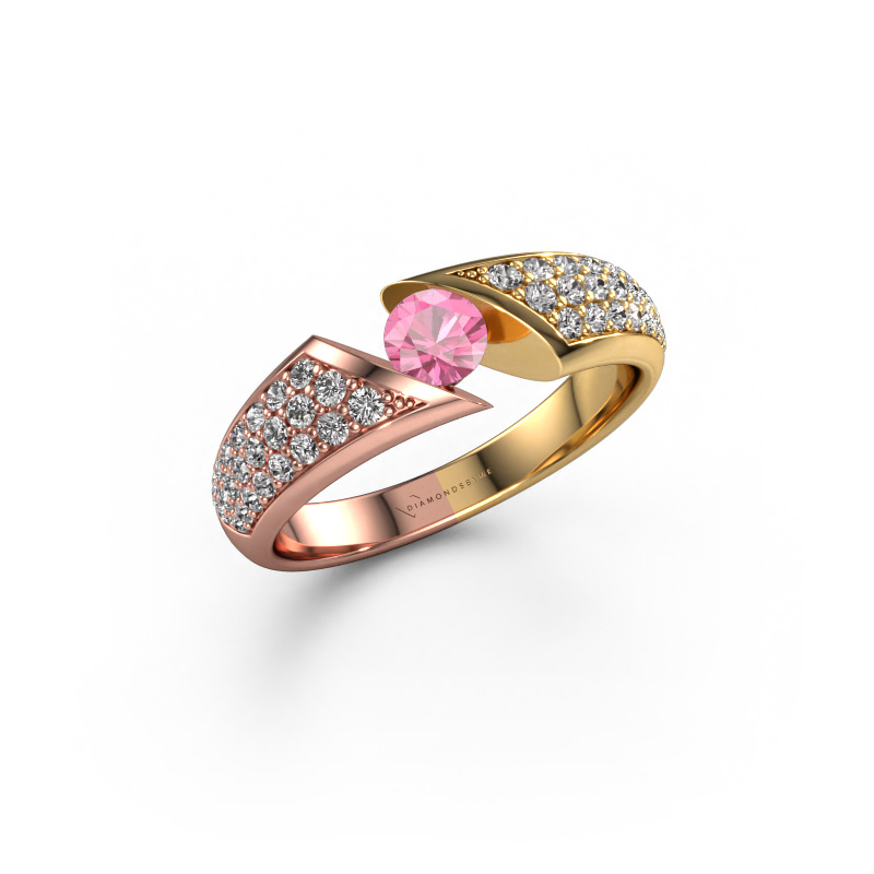 Image of Engagement ring Hojalien 3 585 rose gold Pink sapphire 4.2 mm