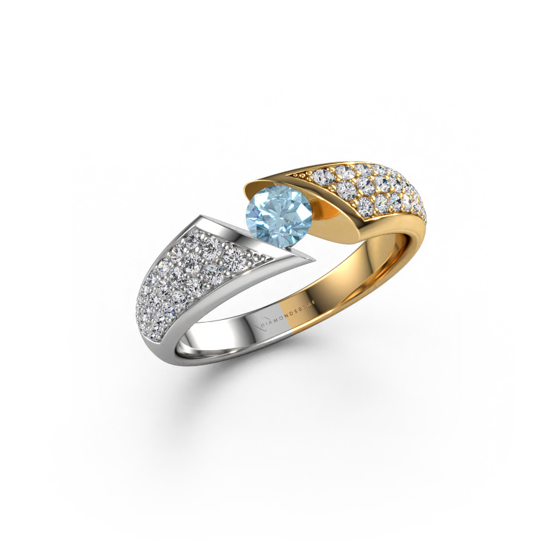 Image of Engagement ring Hojalien 3 585 white gold Blue lab grown diamond 4.2 mm