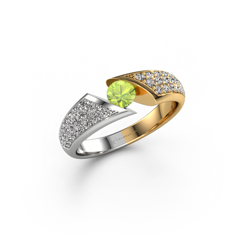 Image of Engagement ring Hojalien 3 585 white gold Peridot 4.2 mm