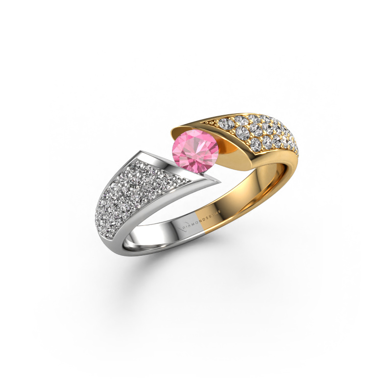 Bild von Verlobungsring Hojalien 3 585 Weißgold Pink Saphir 4.2 mm