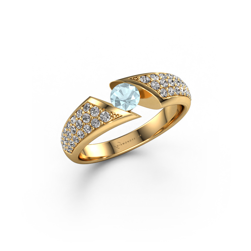 Image of Engagement ring Hojalien 3 585 gold Aquamarine 4.2 mm