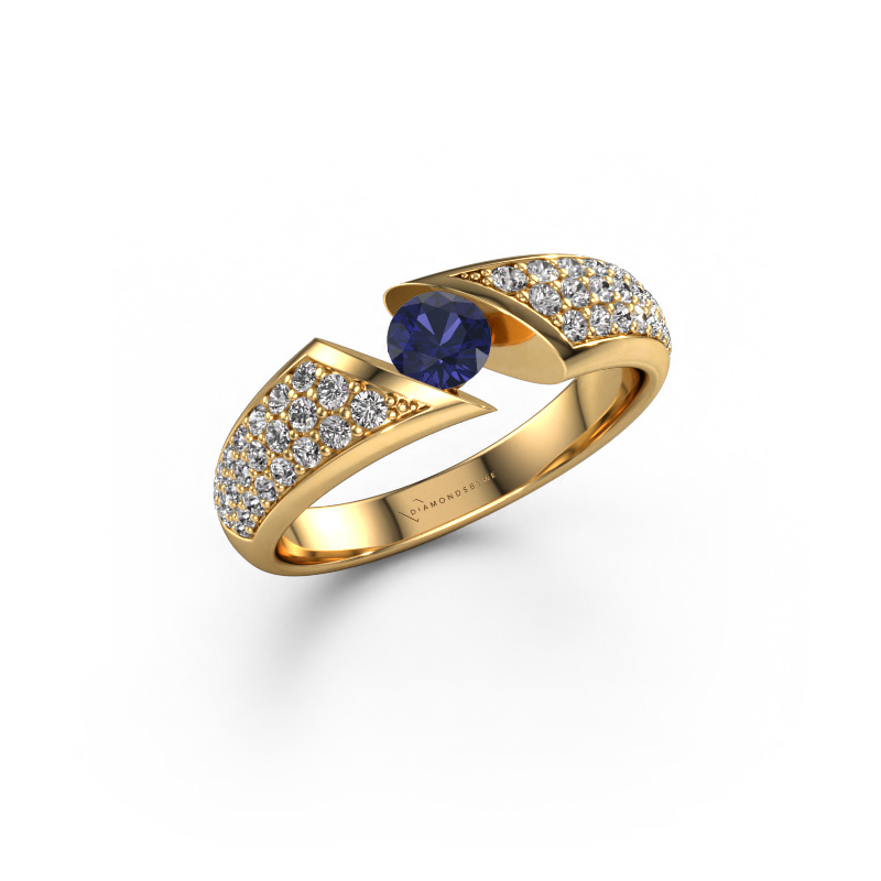 Image de Bague de fiançailles Hojalien 3 585 or jaune Saphir 4.2 mm