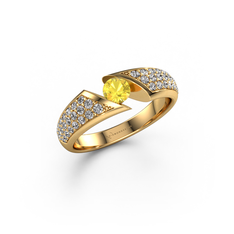 Bild von Verlobungsring Hojalien 3 585 Gold Gelb Saphir 4.2 mm