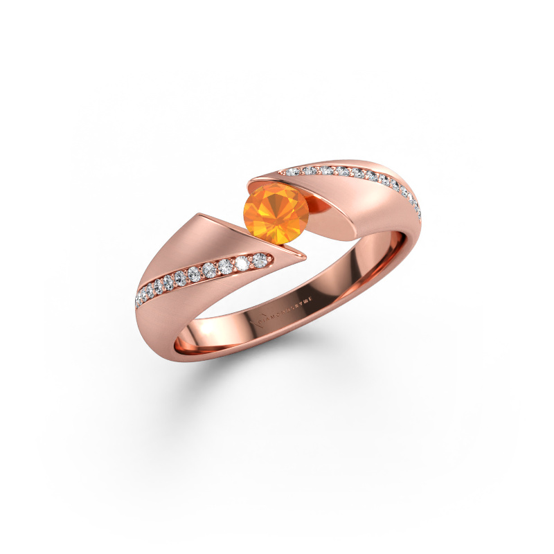 Immagine di Anello Hojalien 2 585 oro rosa Citrino 4.2 mm