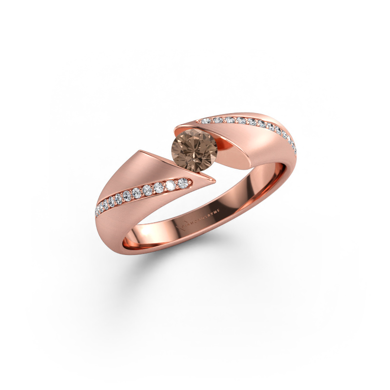Image de Bague de fiançailles Hojalien 2 585 or rose Diamant brun 0.42 crt