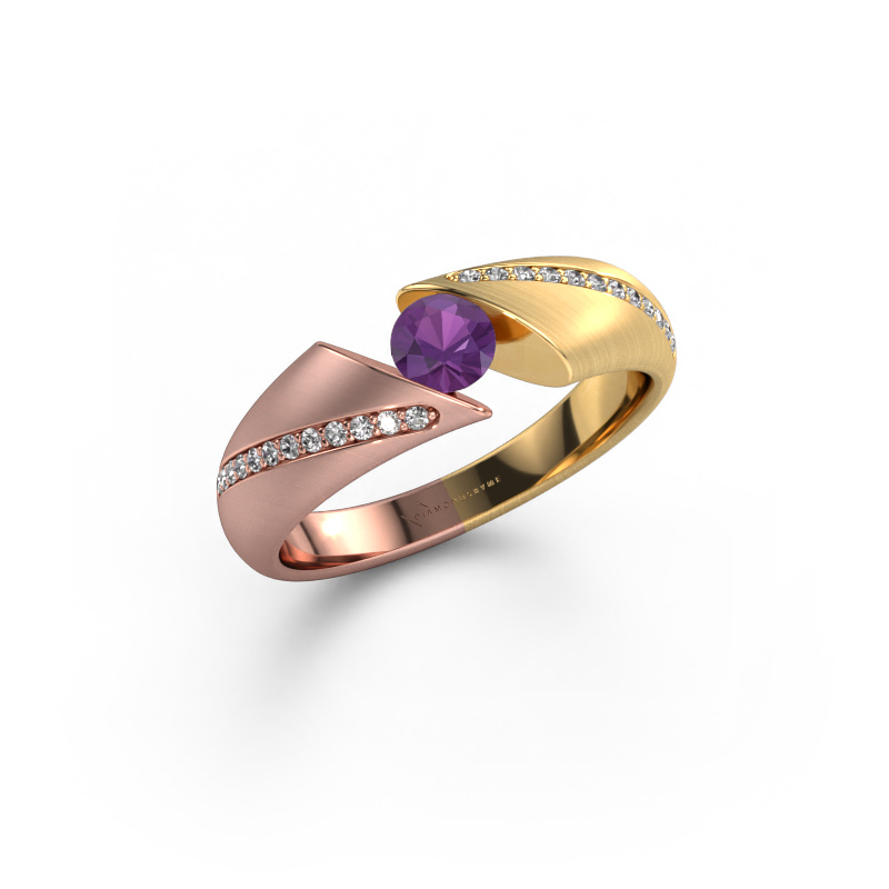 Image of Engagement ring Hojalien 2 585 rose gold Amethyst 4.2 mm