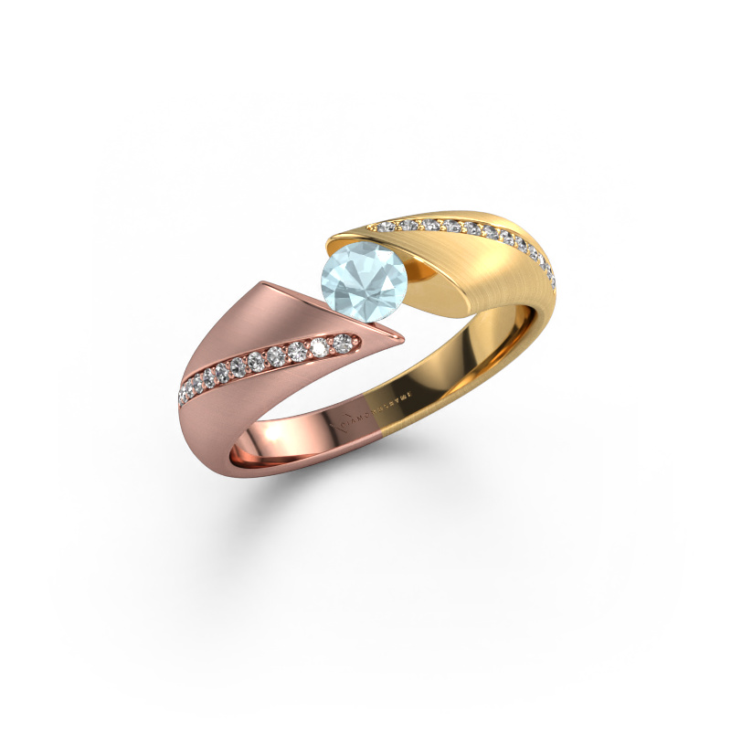 Image of Ring Hojalien 2 585 rose gold Aquamarine 4.2 mm