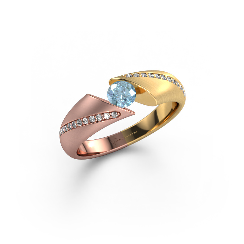 Bild von Verlobungsring Hojalien 2 585 Roségold Blauer Labordiamant 4.2 mm