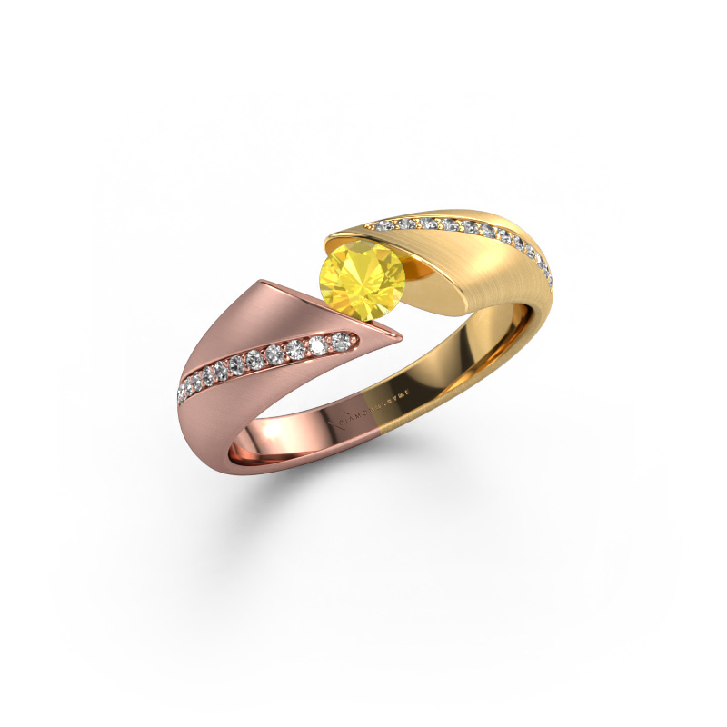 Bild von Verlobungsring Hojalien 2 585 Roségold Gelb Saphir 4.2 mm