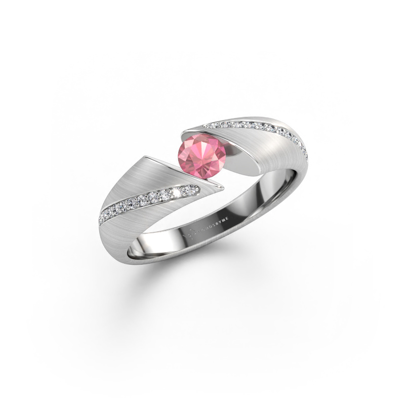 Immagine di Anello Hojalien 2 585 oro bianco Tormalina rosa 4.2 mm