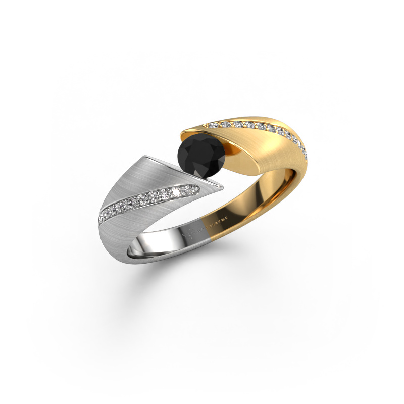 Afbeelding van Verlovingsring Hojalien 2 585 witgoud Zwarte diamant 0.48 crt