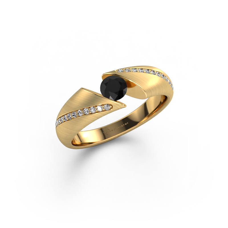Image of Engagement ring Hojalien 2 585 gold Black diamond 0.48 crt