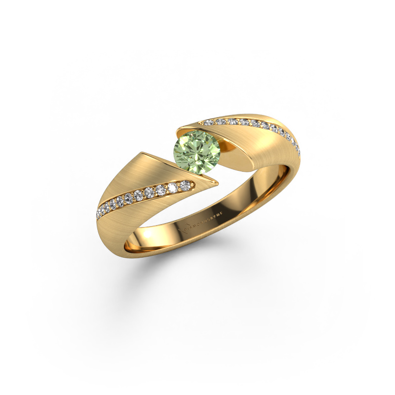 Image of Engagement ring Hojalien 2 585 gold Green lab grown diamond 4.2 mm