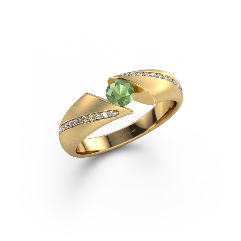 Image of Ring Hojalien 2 585 gold Tourmaline green 4.2 mm