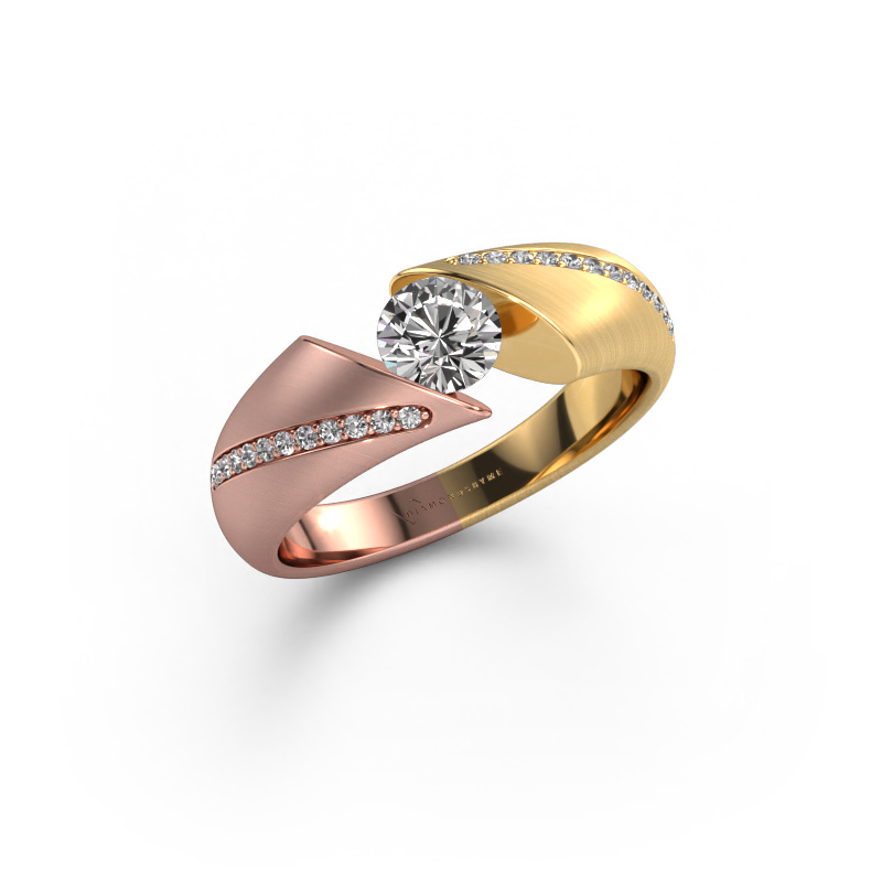 Image de Bague de fiançailles Hojalien 2 585 or rose Diamant 0.62 crt