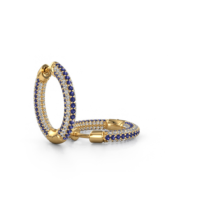 Image of Hoop earrings Hope 13mm 585 gold Sapphire 1 mm