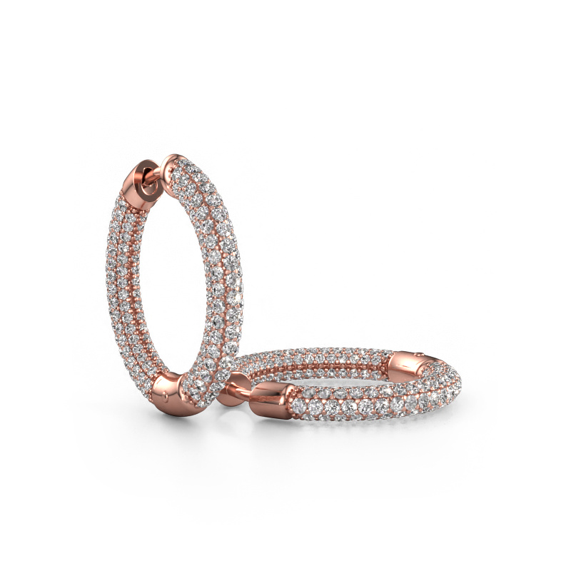 Afbeelding van Creolen Hope 15mm 585 rosé goud Lab-grown diamant 2.679 crt