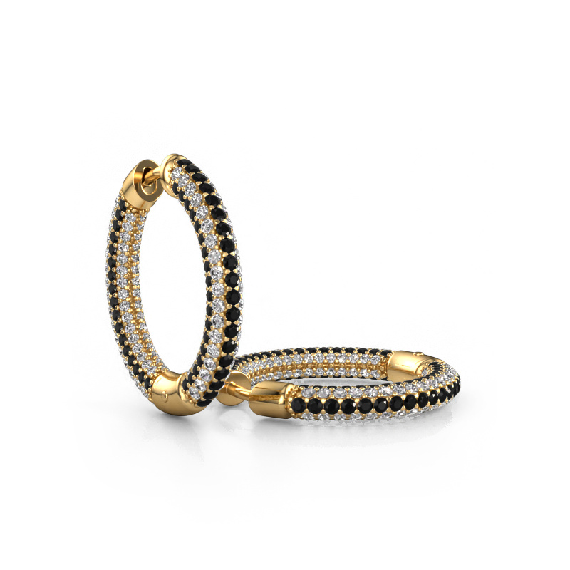 Bild von Creole Hope 15mm 585 Gold Schwarz Diamant 2.927 crt