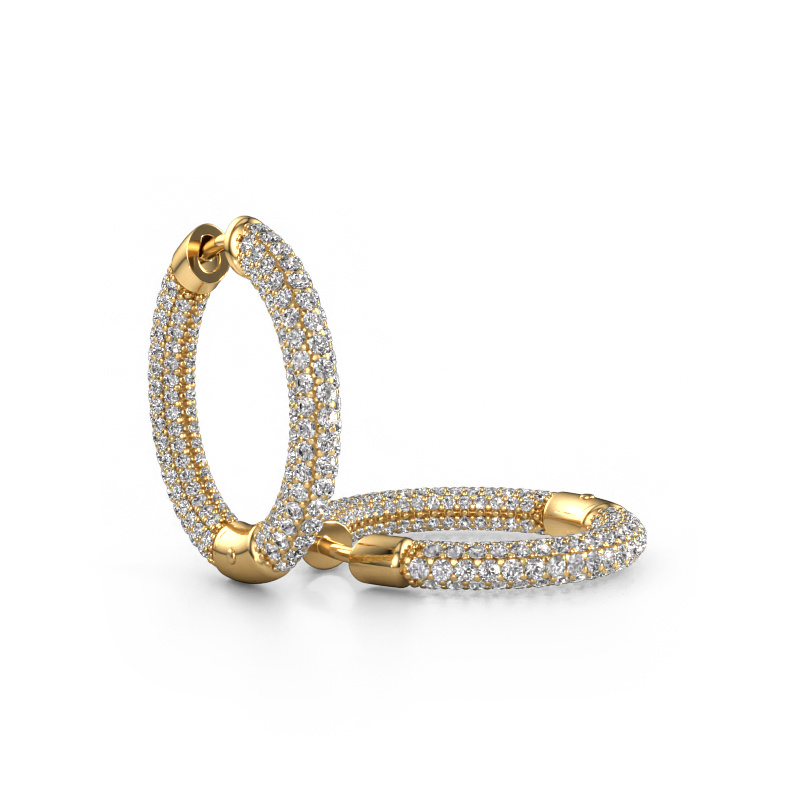 Image of Hoop earrings Hope 15mm 585 gold Zirconia 1 mm