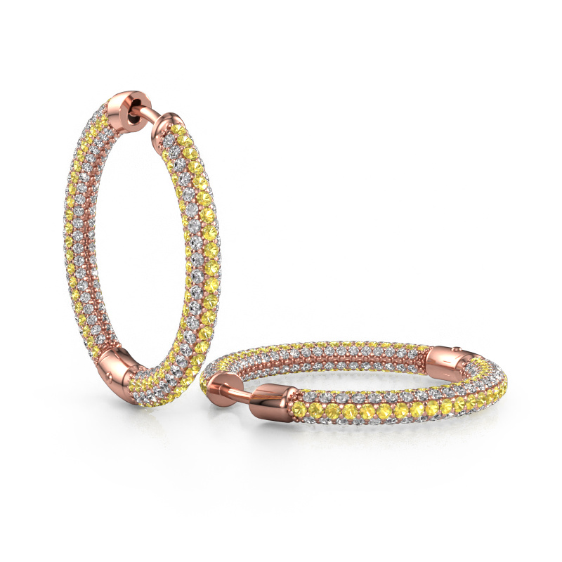 Bild von Creole Hope 20mm 585 Roségold Gelb Saphir 1 mm