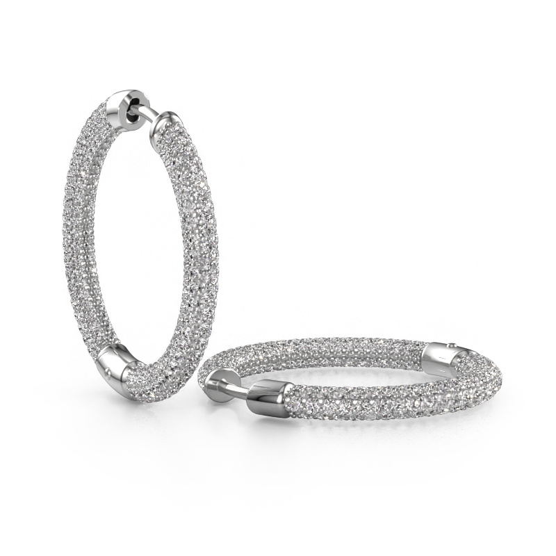 Bild von Creole Hope 20mm 585 Weißgold Zirkonia 1 mm