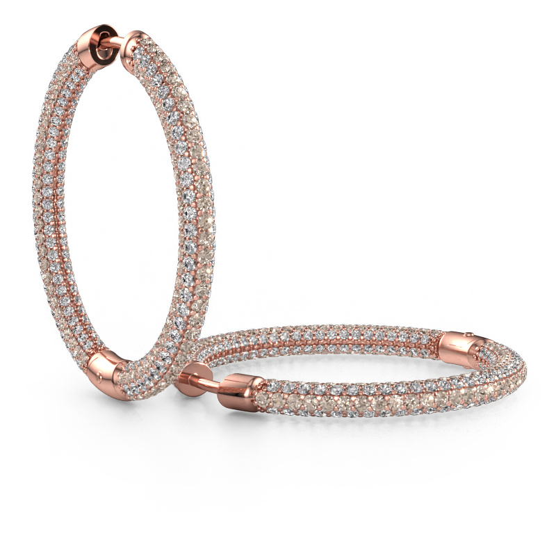 Image of Hoop earrings Hope 25mm 585 rose gold Brown diamond 4.407 crt