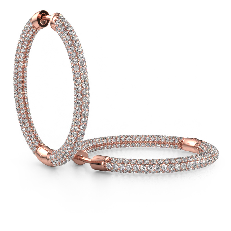 Image of Hoop earrings Hope 25mm 585 rose gold Diamond 4.407 crt