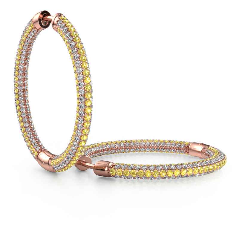 Bild von Creole Hope 25mm 585 Roségold Gelb Saphir 1 mm