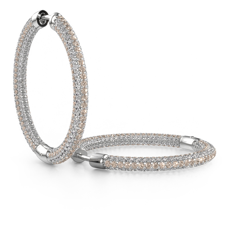 Bild von Creole Hope 25mm 585 Weißgold Braun Diamant 4.407 crt