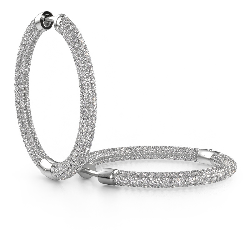 Image of Hoop earrings Hope 25mm 585 white gold Lab grown diamond 4.407 crt