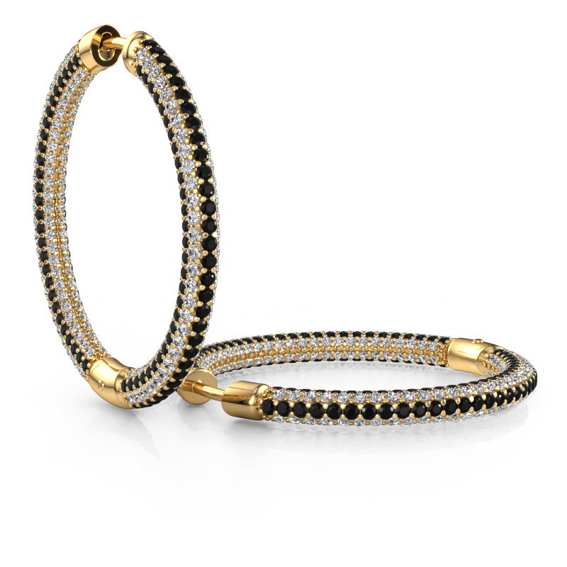 Bild von Creole Hope 25mm 585 Gold Schwarz Diamant 4.809 crt