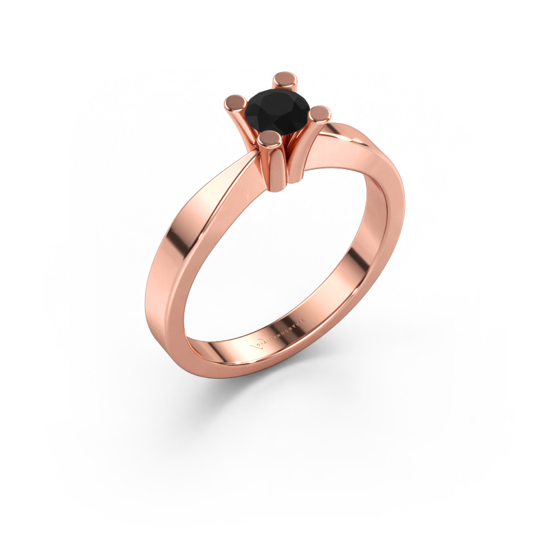 Immagine di Anello di fidanzamento Ichelle 1 585 oro rosa Diamante nero 0.36 crt