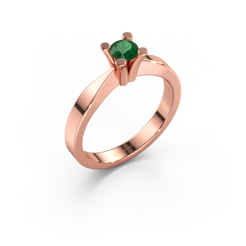 Bild av Förlovningsring Ichelle 1 585 roséguld Smaragd 4.2 mm