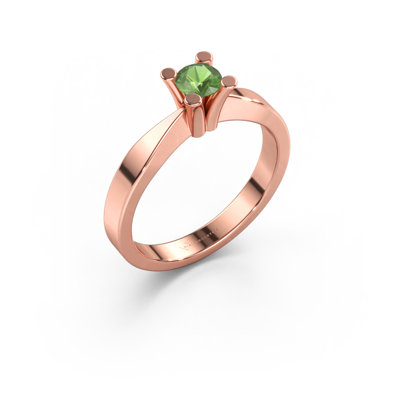 Immagine di Anello di fidanzamento Ichelle 1 585 oro rosa Tormalina verde 4.2 mm