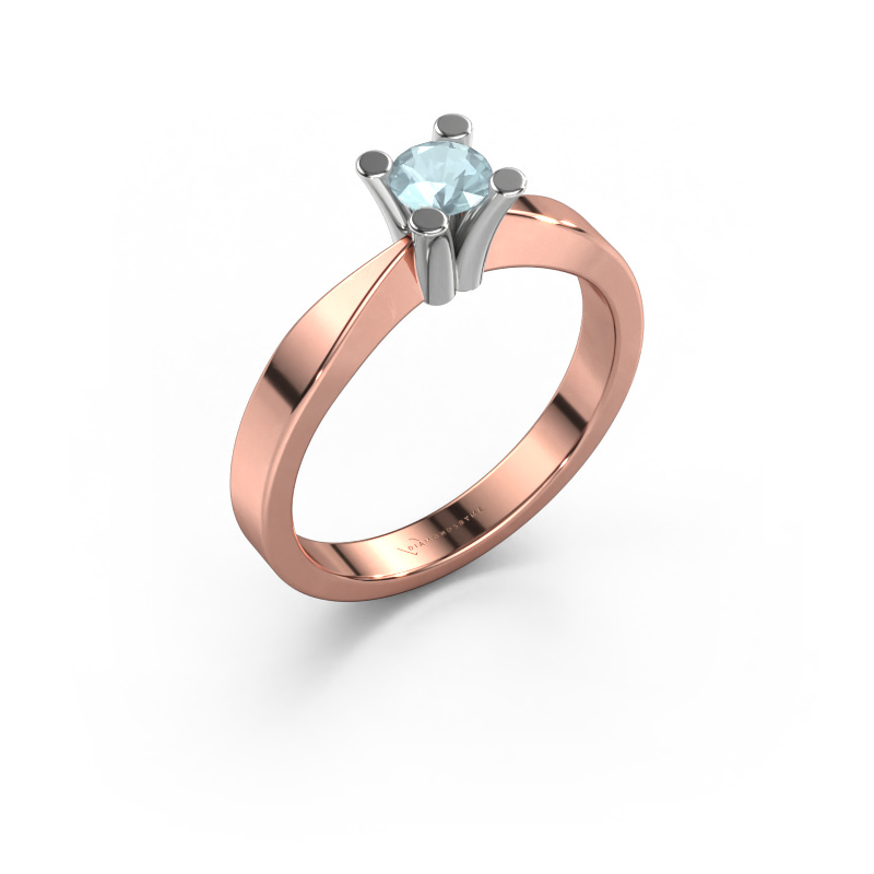 Bild von Verlobungsring Ichelle 1 585 Roségold Aquamarin 4.2 mm