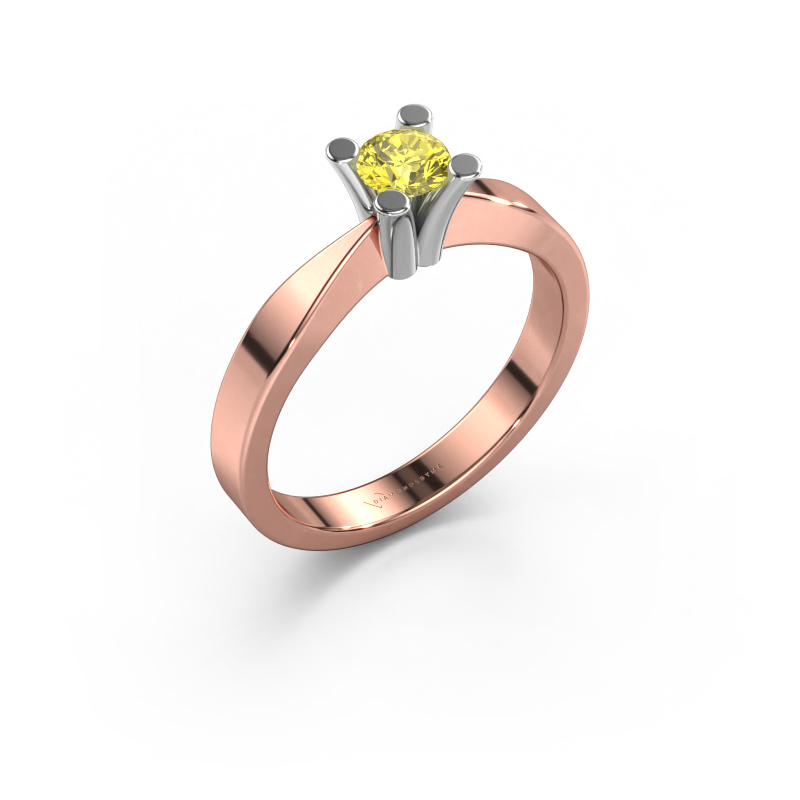 Image of Engagement ring Ichelle 1 585 rose gold Yellow lab grown diamond 4.2 mm