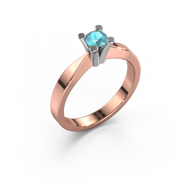Image of Engagement ring Ichelle 1 585 rose gold Blue topaz 4.2 mm