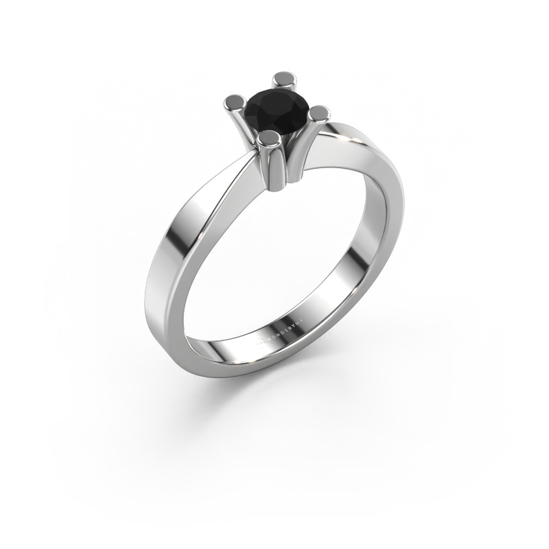 Image de Bague de fiançailles Ichelle 1 950 platine Diamant noir 0.36 crt