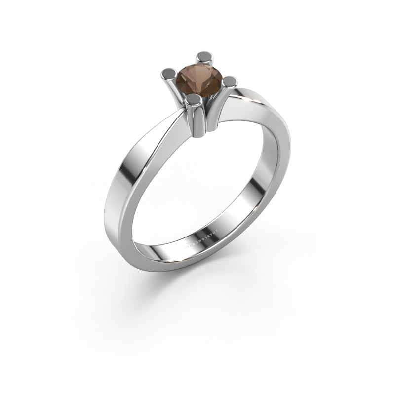 Image of Engagement ring Ichelle 1 585 white gold Smokey quartz 4.2 mm