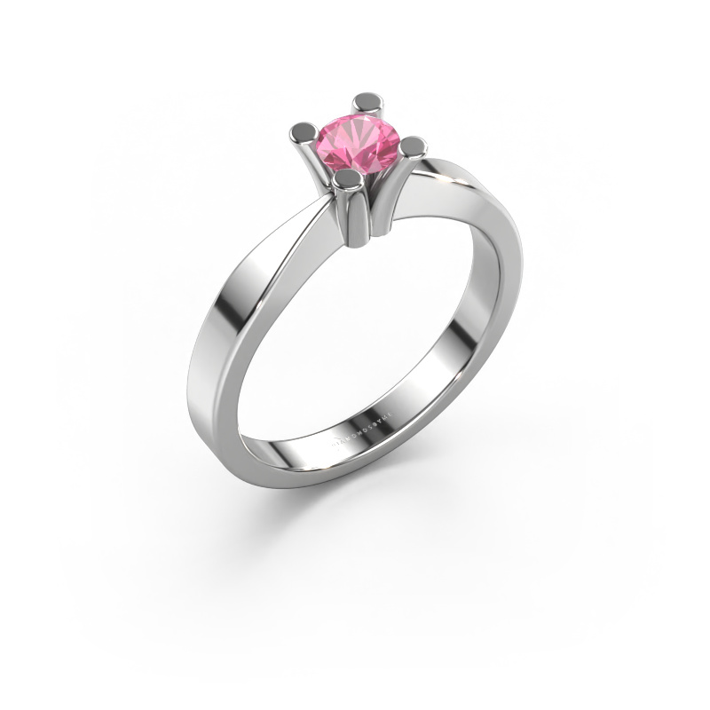 Bild von Verlobungsring Ichelle 1 950 Platin Pink Saphir 4.2 mm