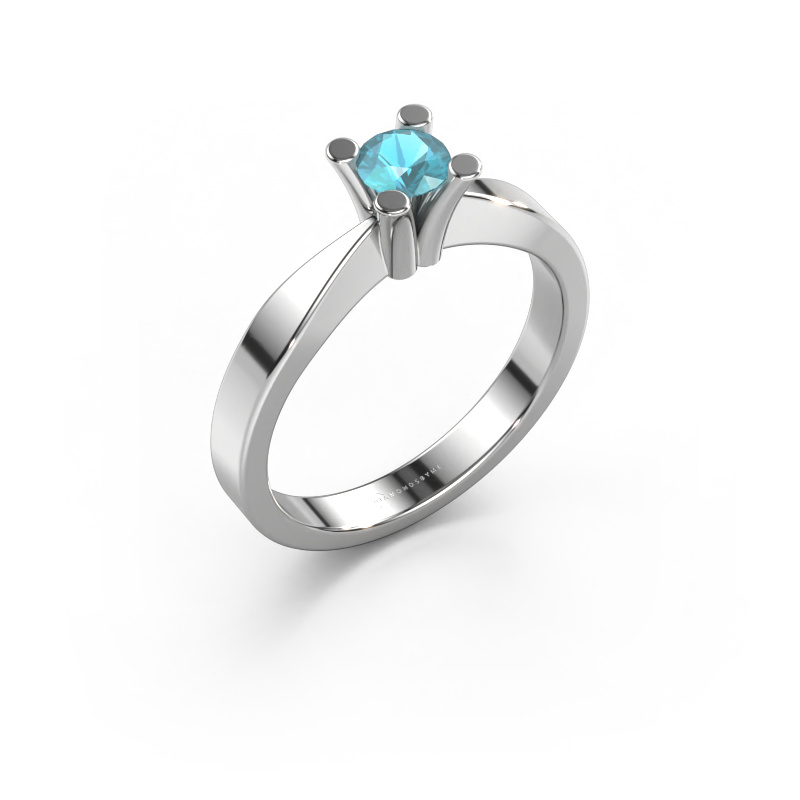 Bild von Verlobungsring Ichelle 1 950 Platin Blau Topas 4.2 mm