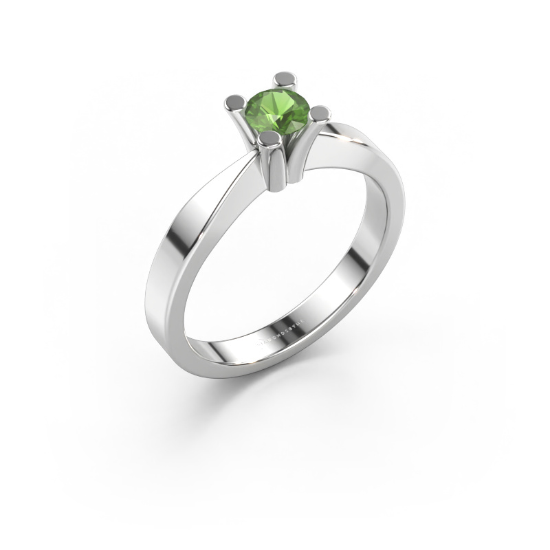 Afbeelding van Verlovingsring Ichelle 1 950 platina Toermalijn groen 4.2 mm