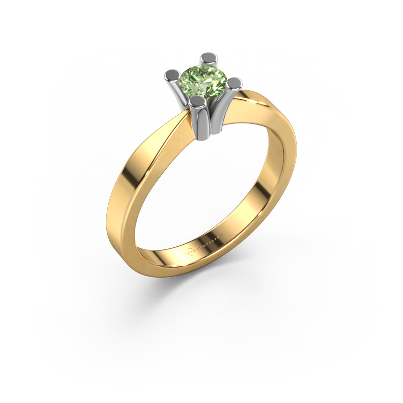 Image of Engagement ring Ichelle 1 585 gold Green lab grown diamond 4.2 mm