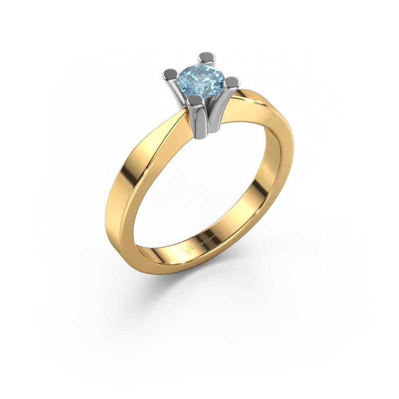 Image of Engagement ring Ichelle 1 585 gold Blue lab grown diamond 4.2 mm
