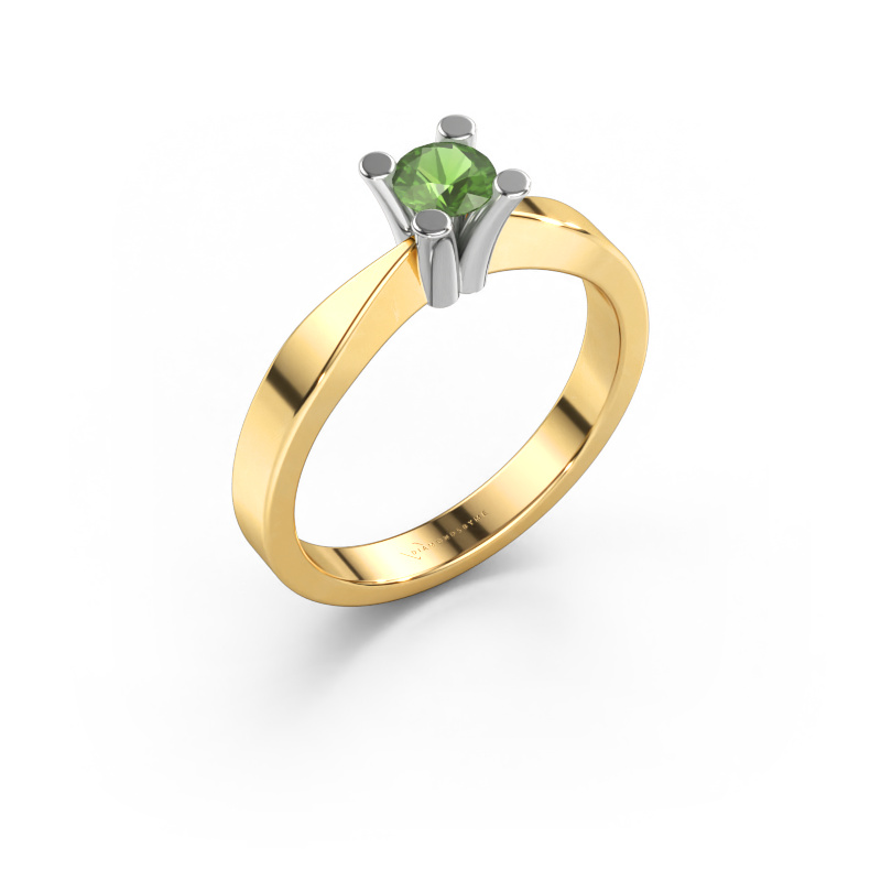 Bild von Verlobungsring Ichelle 1 585 Gold Turmalin grün 4.2 mm